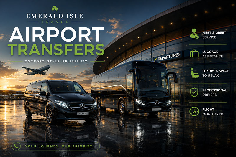 An image advertising airport transfers
